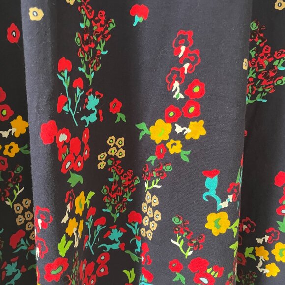 Ulla Popken Navy with flowers 28/30 Women's Tunic Top 100% Cotton - Picture 5 of 6